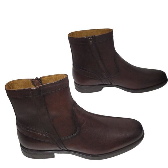 Florsheim Midtown‎ Boot Zip Plain Toe Mens Size 11 D Brown Genuine Leather NEW main image 4